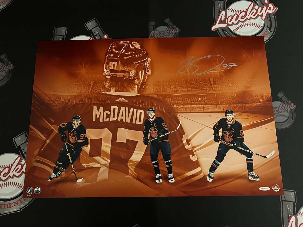 Connor McDavid Signed 16x24 Photo "New Look" Upper Deck UDA COA Oilers0