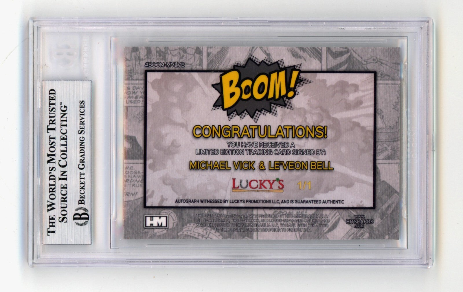 Michael Vick & Le'Veon Bell 2024 Hits Memorabilia BOOM Super 1/1 Signed BGS Auto1