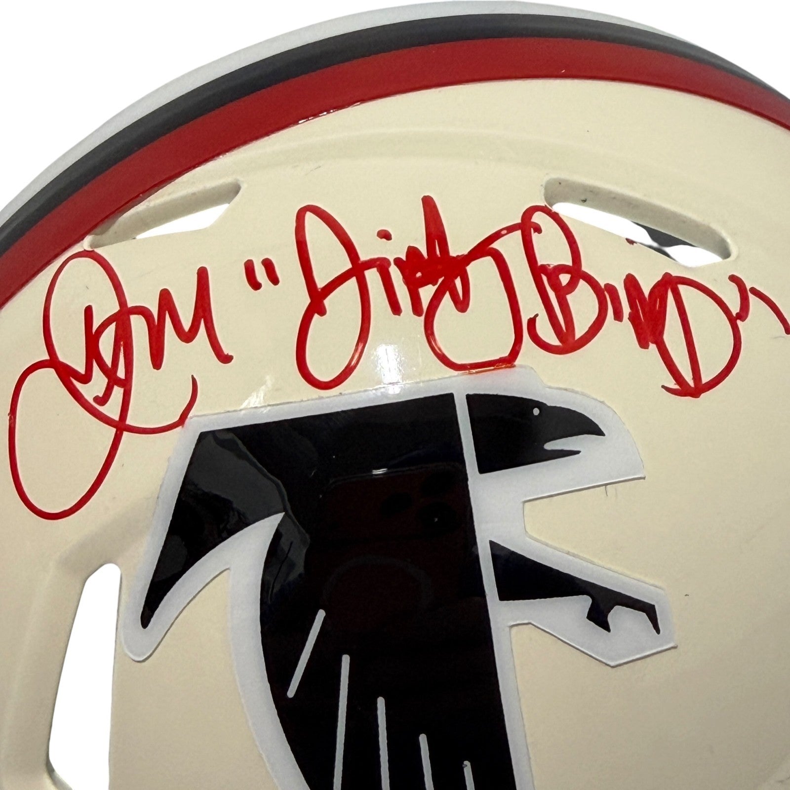 Jamal Anderson Signed Falcons Retro Mini Helmet w/ Dirty Bird JSA Witness COA1