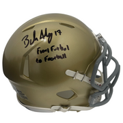 Brandon Aubrey Signed  Notre Dame Mini Helmet w/ Futbol to Football BAS COA0