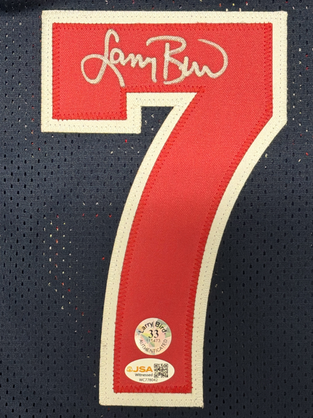 Larry Bird Signed Dream Team USA Custom Jersey JSA Witness COA + Bird Holo1