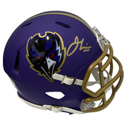 Jamal Lewis Signed Baltimore Ravens Alt Purple Mini Helmet JSA Witness COA0