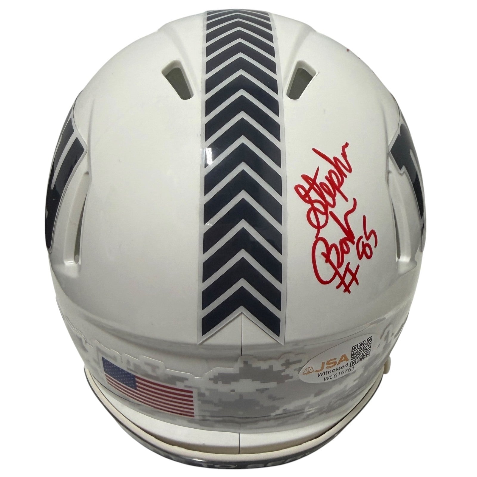 Stephen Baker Signed Giants Salute 24 Mini Helmet w/ 2x Insc JSA Witness COA3