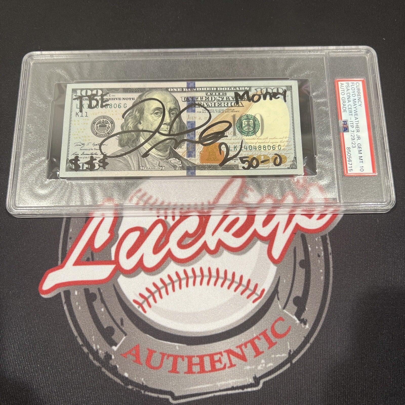 Floyd Mayweather Jr Signed $100 Bill US Currency x4 Inscriptions PSA 10 Auto I0