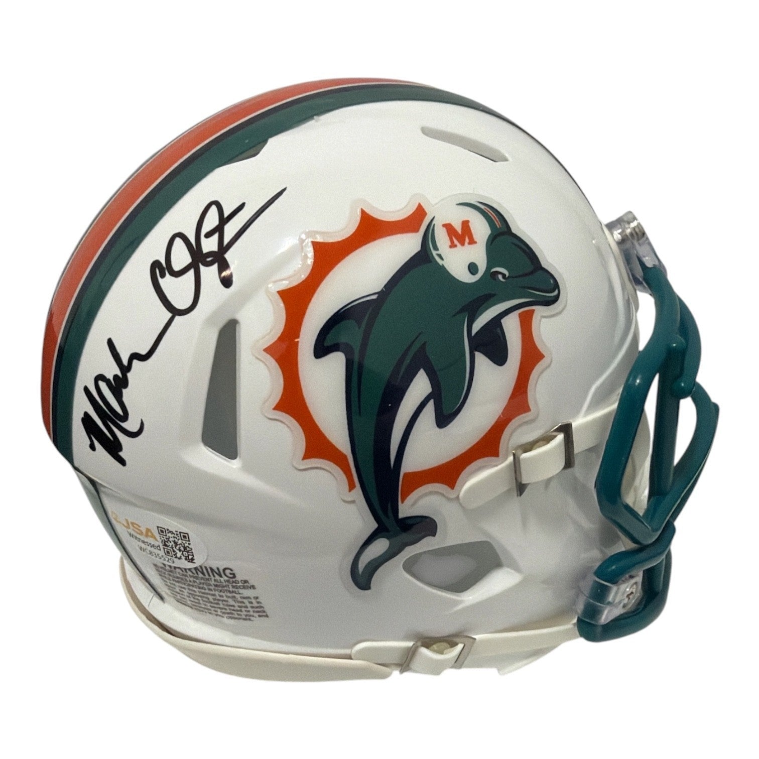 Mark Clayton Signed Autographed Miami Dolphins TB Mini Helmet JSA Witness COA0