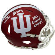 D'Angelo Ponds Signed Indiana Mini Helmet w/ 2026 National Champs! JSA Wit COA0