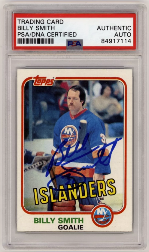 Billy Smith 1981-82 Topps East #93 Signed PSA Authentic Auto Islanders HOF0
