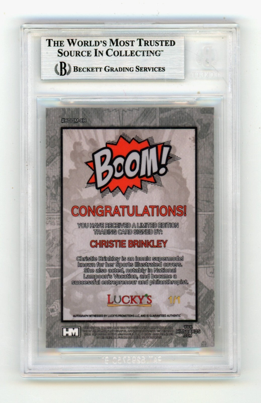 Christie Brinkley 2024 Hits Memorabilia BOOM Super 1/1 Signed BGS BAS Auto1