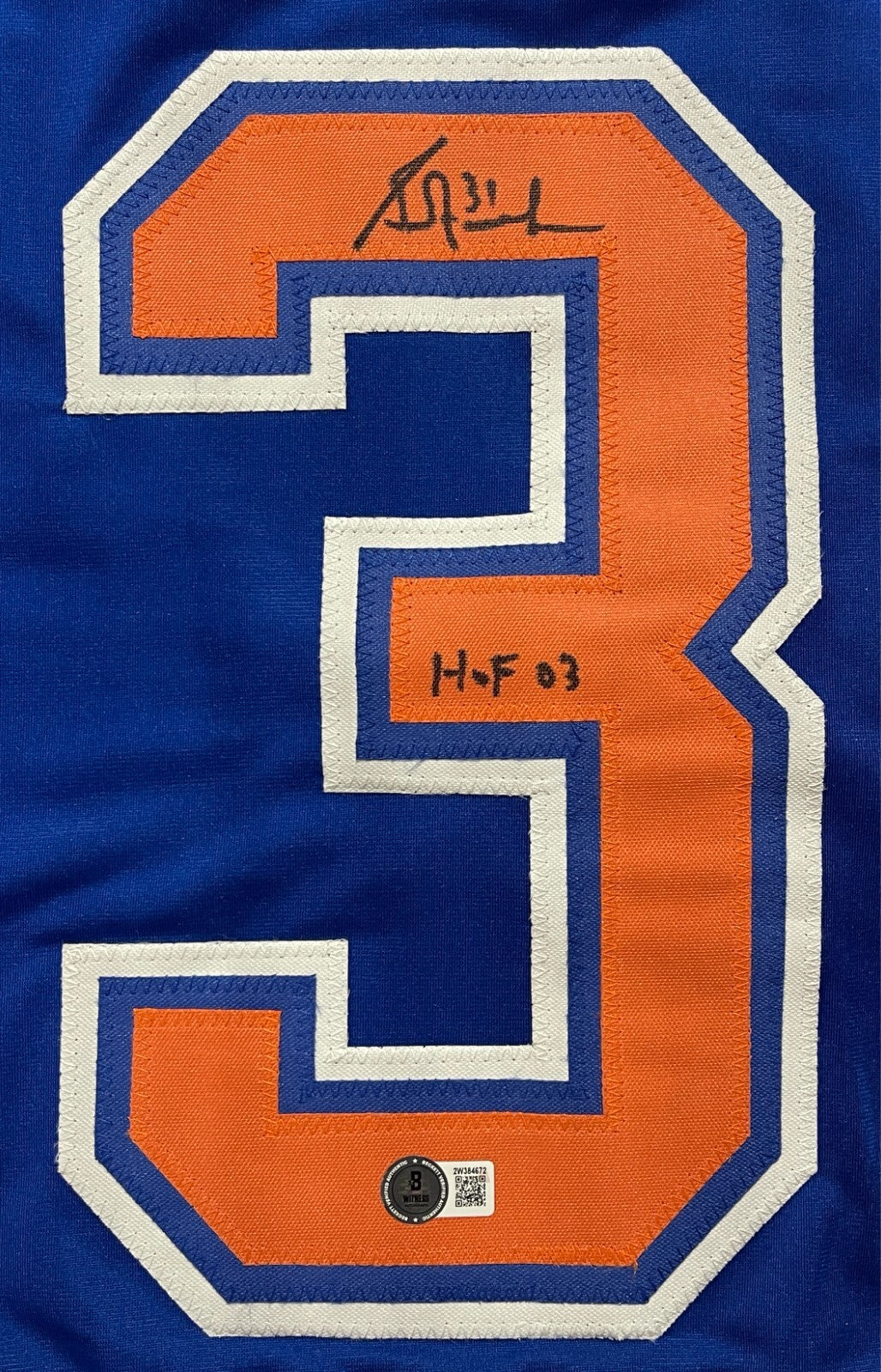 Grant Fuhr Signed Edmonton Oilers Custom Jersey w/ HOF 03 Beckett W BAS COA1