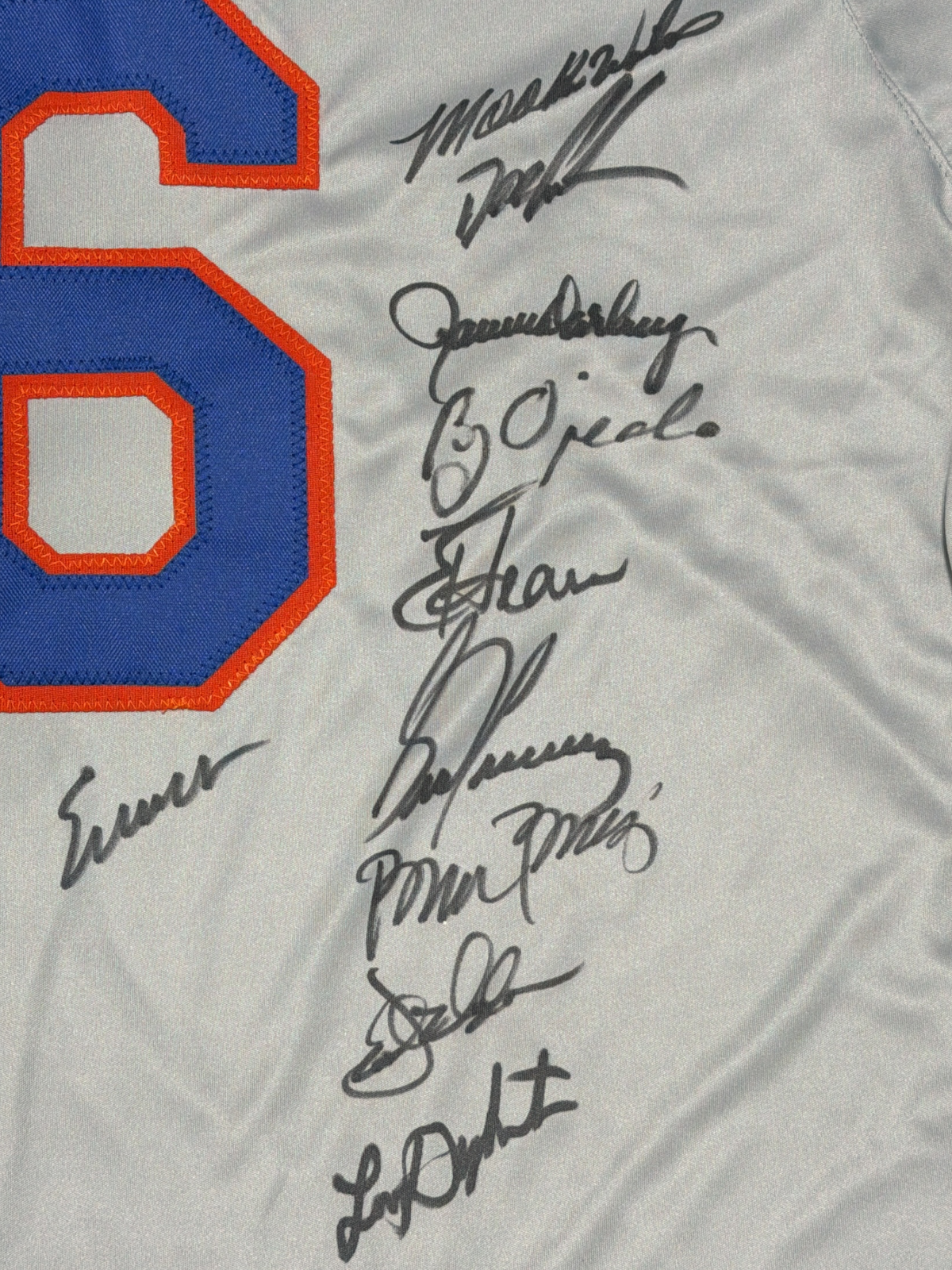 New York Mets 1986 World Series (23 Auto) Team Signed Custom Jersey Insc JSA COA5