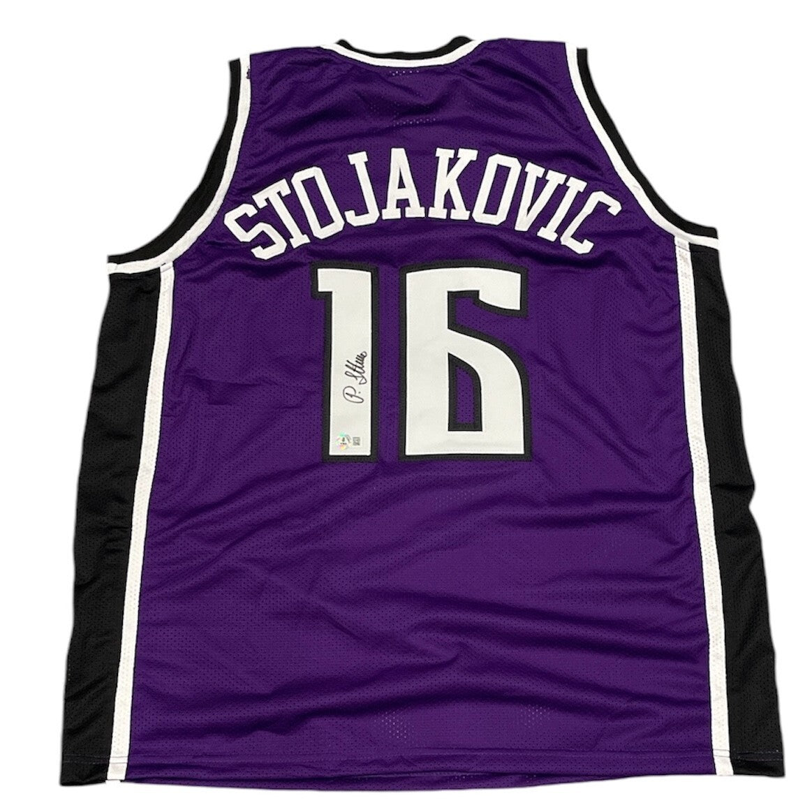 Peja Stojakovic Signed Sacramento Kings Custom Jersey Beckett Witness BAS COA0