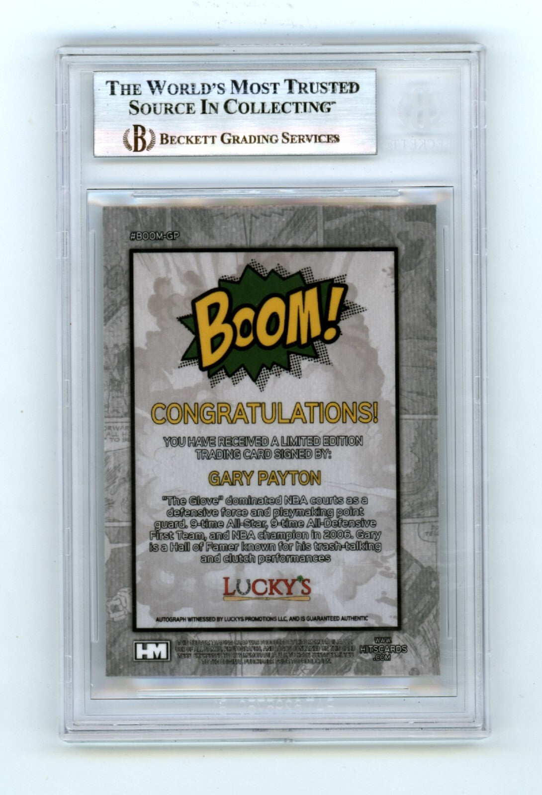 Gary Payton 2024 Hits Memorabilia BOOM Silver Signed BGS BAS Auto Sonics1