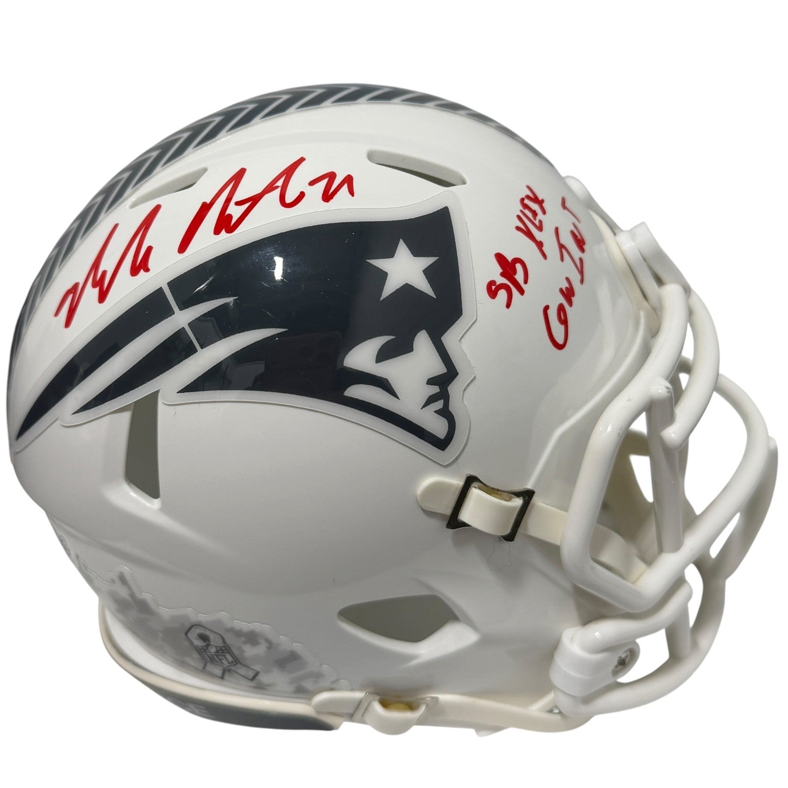 Malcolm Butler Signed Patriots Salute Mini Helmet  w/ SB XLIX GW INT JSA Wit COA0