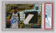 Giannis Antetokounmpo 2016-17 Spectra Gold Prizm Patch Signed #8/10 PSA 10 Auto0