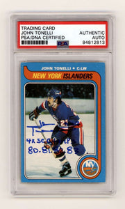 John Tonelli 1979-80 O-Pee-Chee OPC #146 RC w/ SC Insc Signed PSA Authentic Auto0