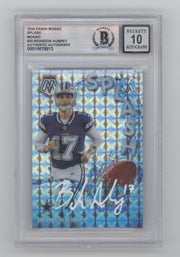 Brandon Aubrey 2024 Panini Mosaic Splash Signed Beckett BGS 10 Auto Cowboys0