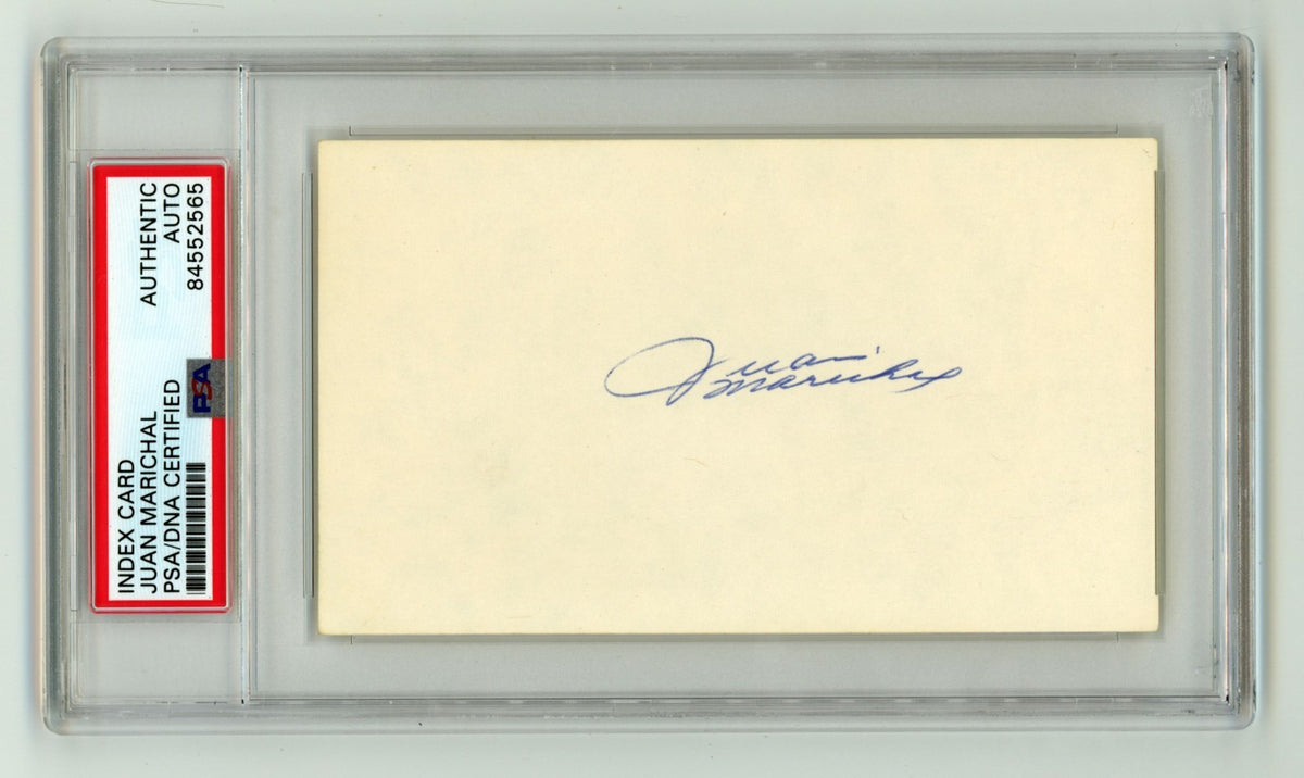 Juan Marichal Signed Autographed 3x5 Index Card Cut PSA Authentic Auto Giants0
