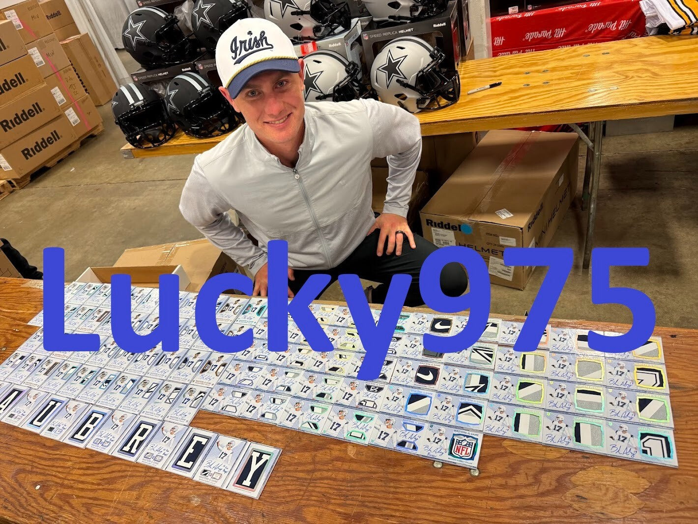 Brandon Aubrey 2023 Hits Memorabilia Silver V RPA Dual Patch Auto RC /17 BGS BAS5