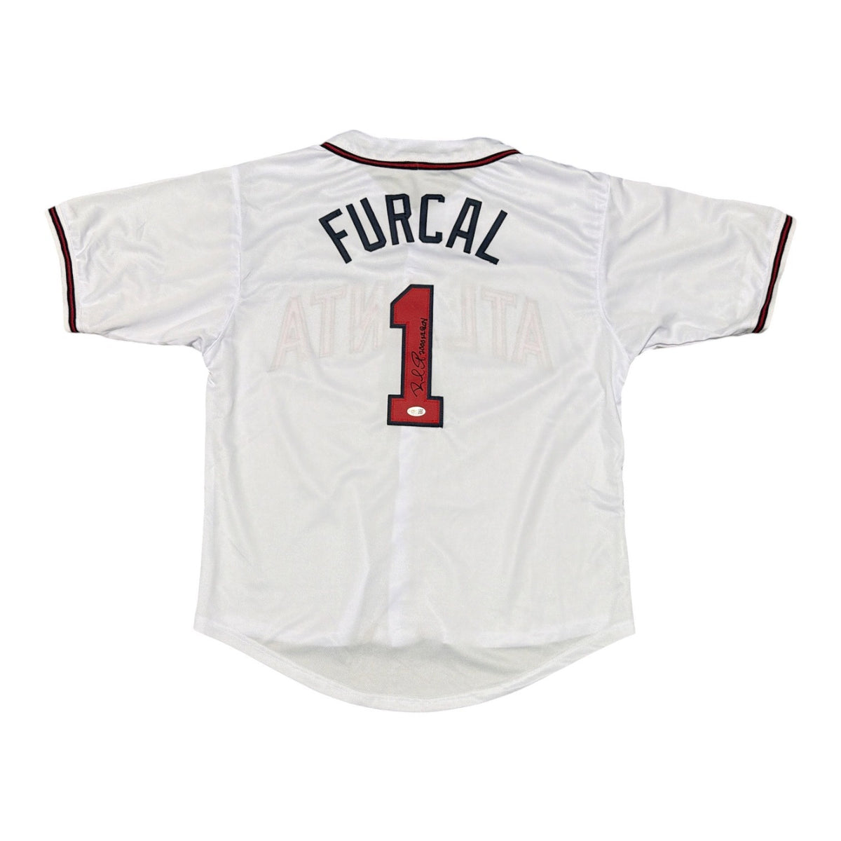 Rafael Furcal Signed Atlanta Braves Custom Jersey w/ 2000 NL ROY JSA Witness COA0