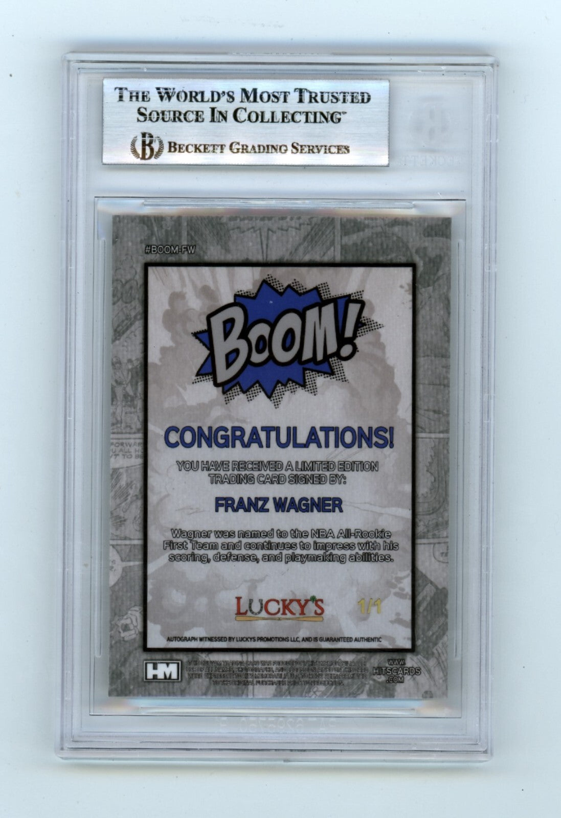 Franz Wagner 2024 Hits Memorabilia BOOM Super #1/1 Signed BGS BAS Auto Magic1