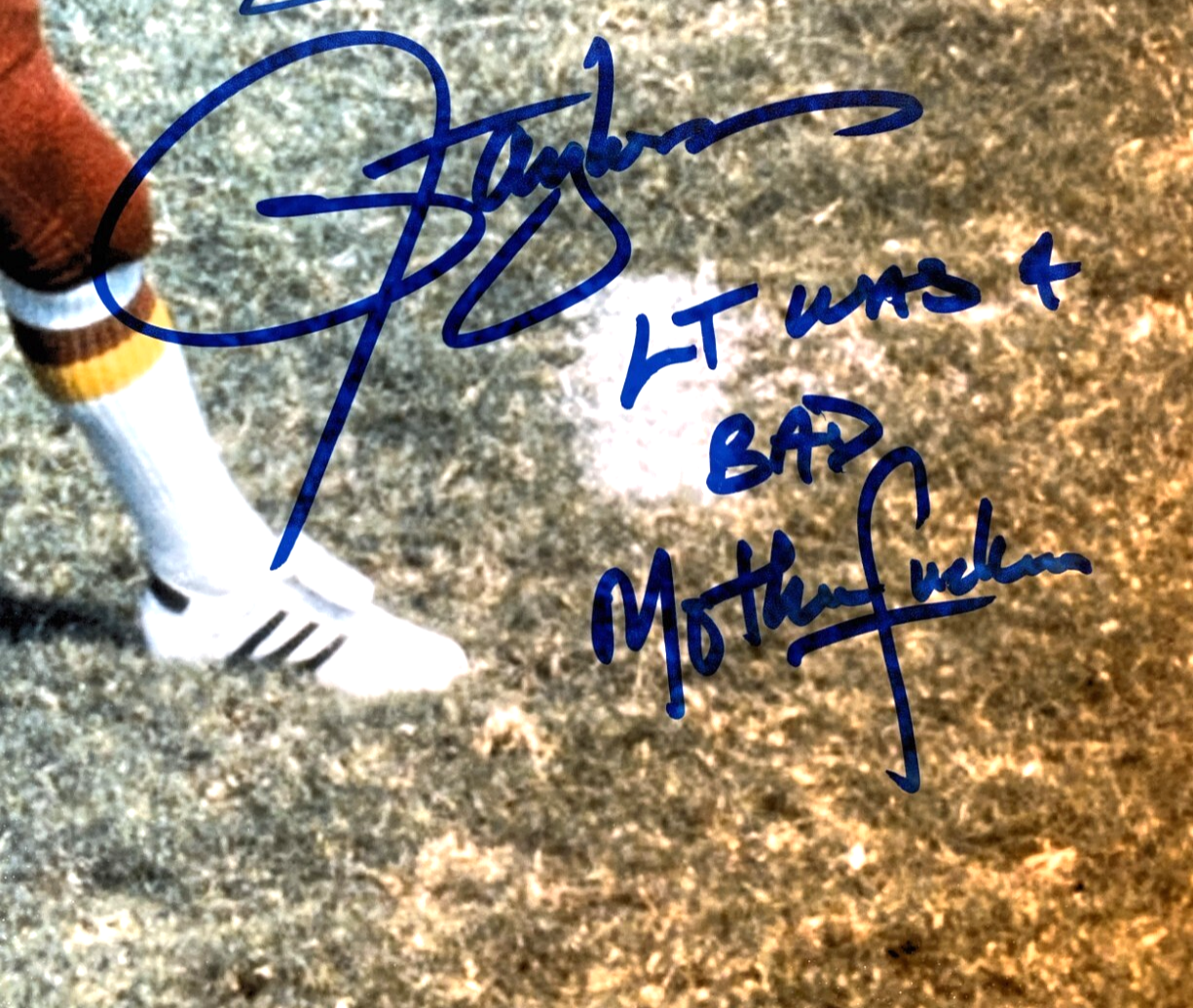 Lawrence Taylor & Joe Theismann Signed 11x14 Photo LT Got Me & Bad MFer JSA COA2