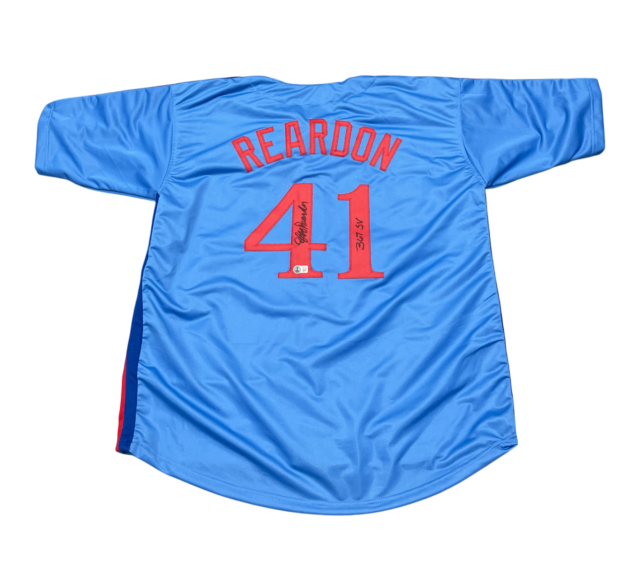 Jeff Reardon Signed Montreal Expos Custom Jersey w/ 367 SV Beckett Wit BAS COA0