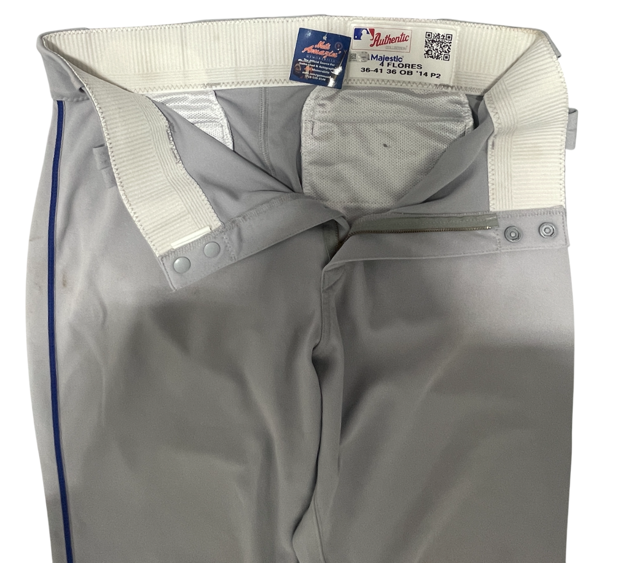 Wilmer Flores UNSIGNED 2014 New York Mets Game Used Issued Pants MLB COA HOLO1
