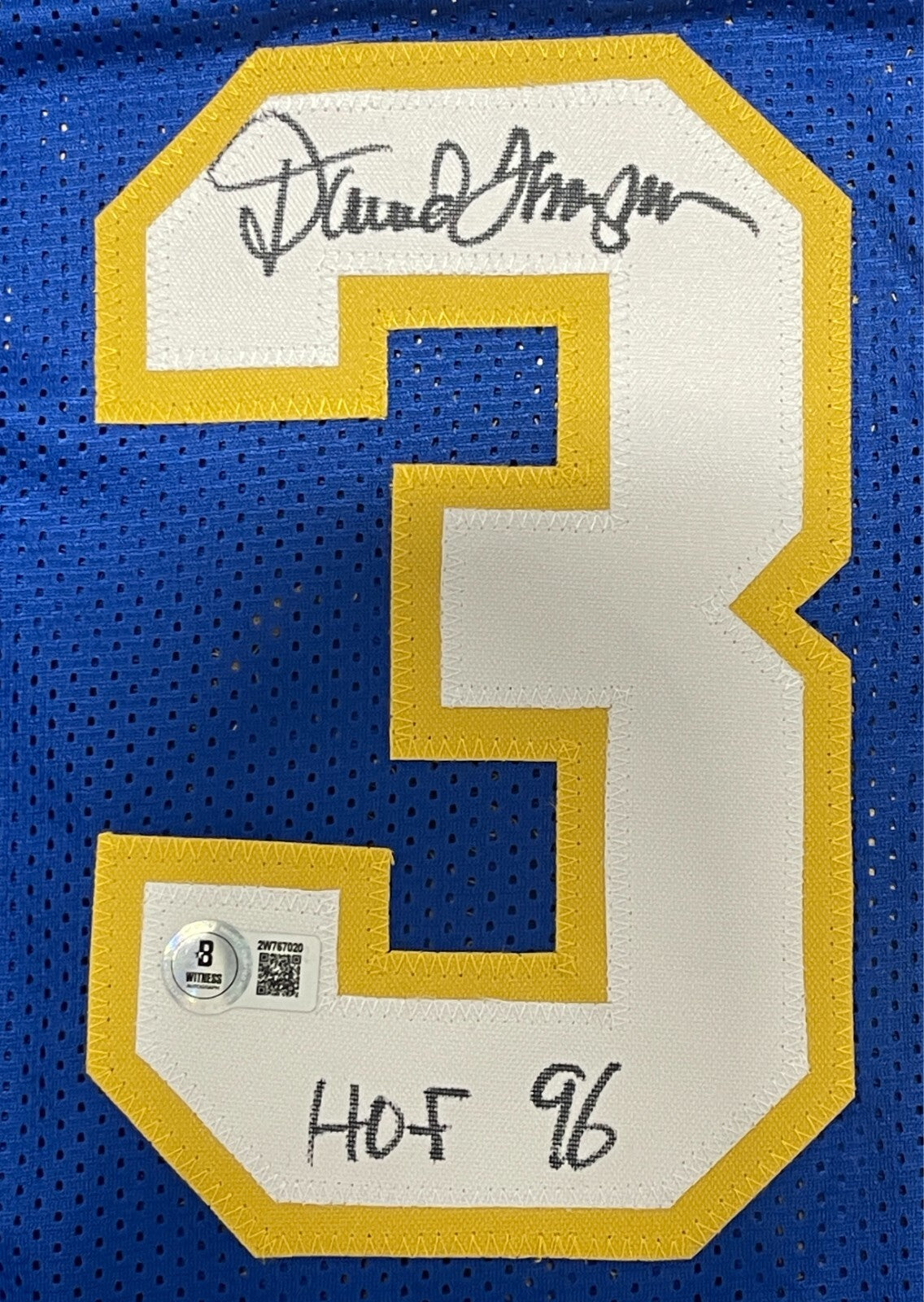 David Thompson Signed Denver Nuggets Custom Jersey w/ HOF 96 Beckett Wit BAS COA1