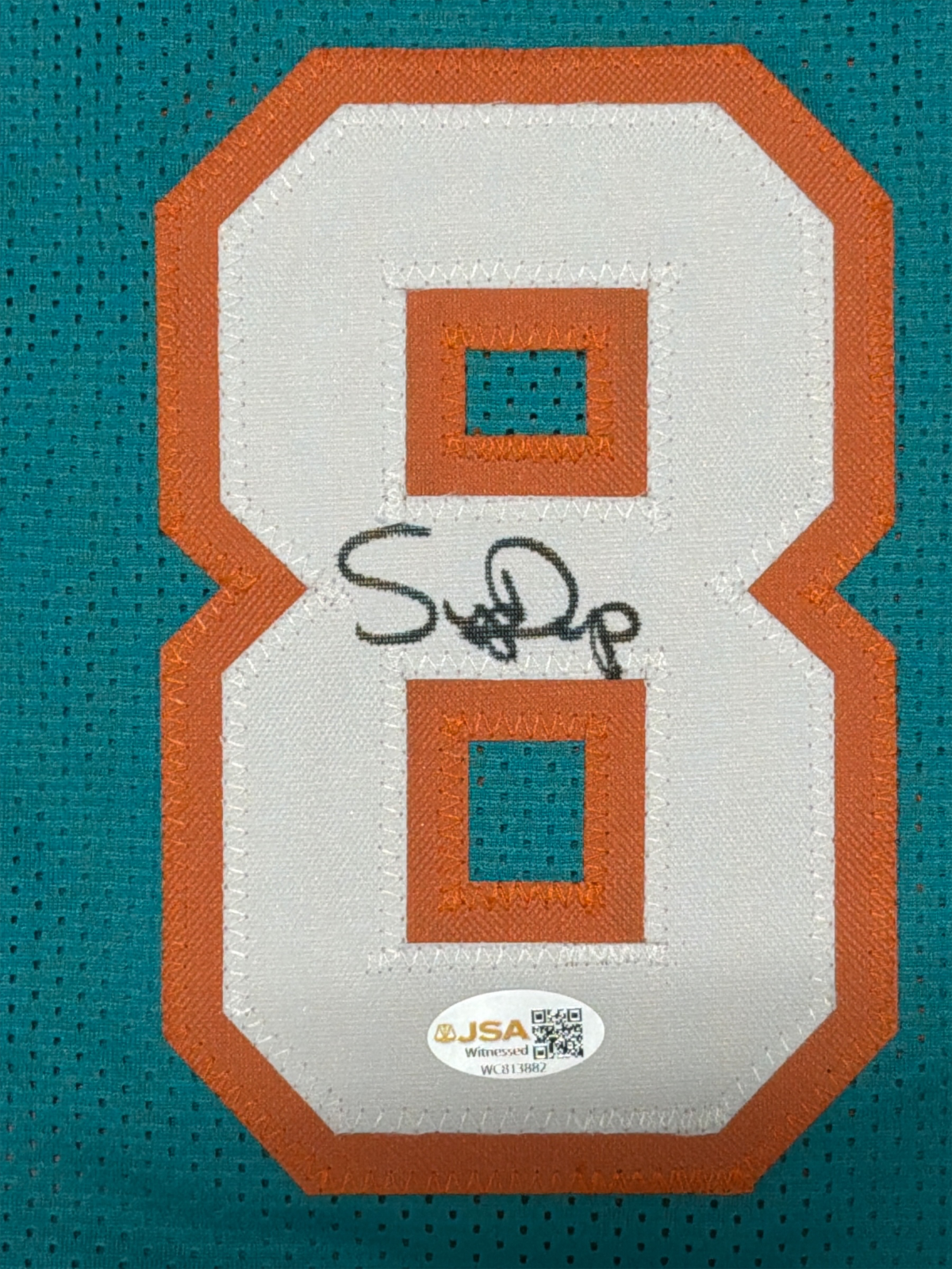Mark Clayton & Mark Duper Signed Marks Brothers Dolphins Custom Jersey JSA W COA3