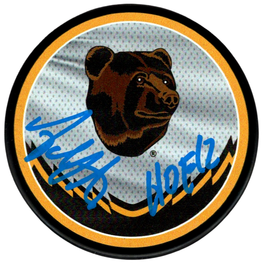 Adam Oates Signed Bruins Reverse Retro Puck w/ HOF 12 Beckett Wit BAS COA0