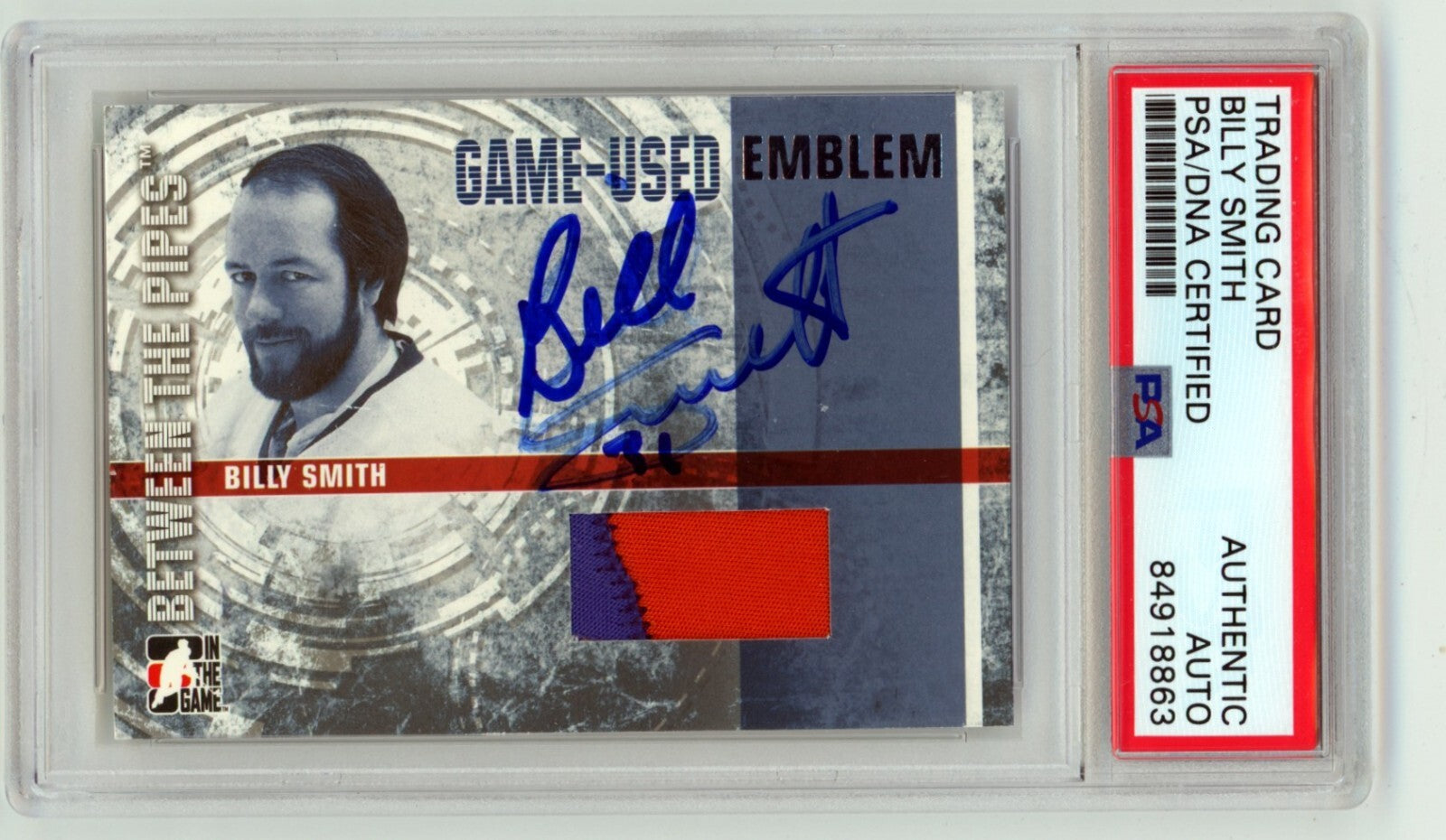 Billy Smith 2007-08 ITG Between the Pipes #GUE-12 Signed Patch Auto PSA Auto0