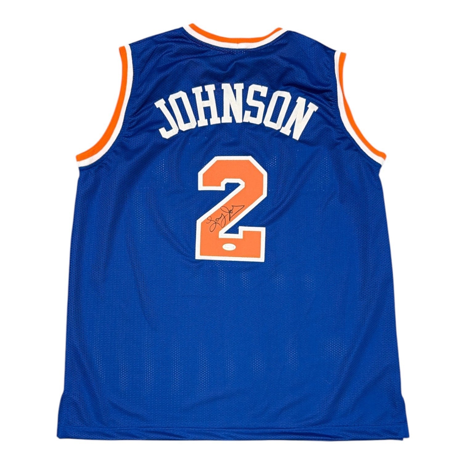 Larry Johnson Signed Autographed New York Knicks Custom Jersey JSA Witness COA0