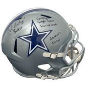 Brandon Aubrey Signed Cowboys Full Size FS Helmet w/ 3 Ins Beckett Wit BAS COA0