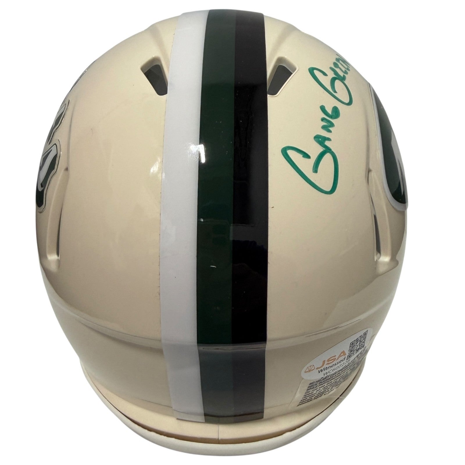 Minkah Fitzpatrick Signed Jets Retro Mini Helmet w/ Gang Green JSA Witness COA2