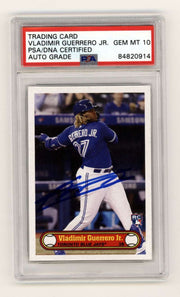 Vladimir Guerrero Jr. 2019 Topps 582 Montgomery Club #5 RC Signed PSA 10 Auto0