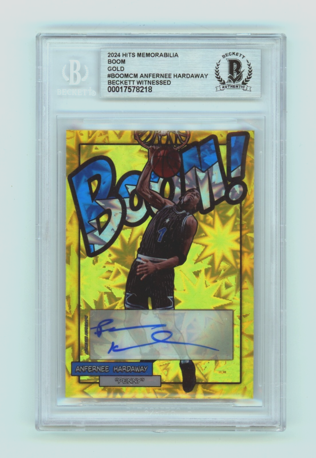 Anfernee Hardaway 2024 Hits Memorabilia BOOM Gold /10 Signed BGS BAS Auto0
