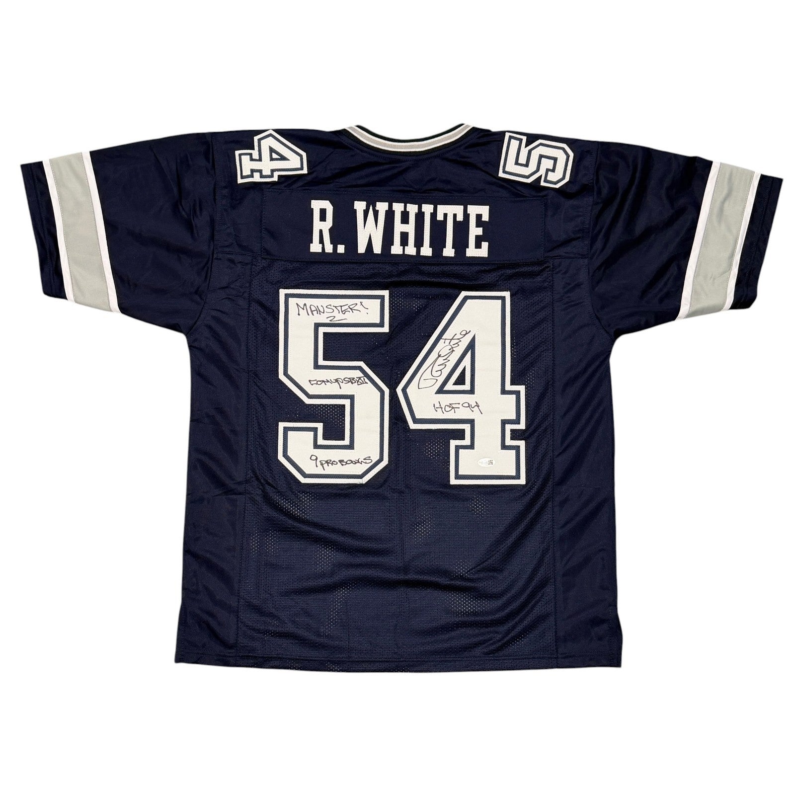 Randy White Signed Dallas Cowboys Custom Jersey w/ 4 Insc JSA Witness COA0