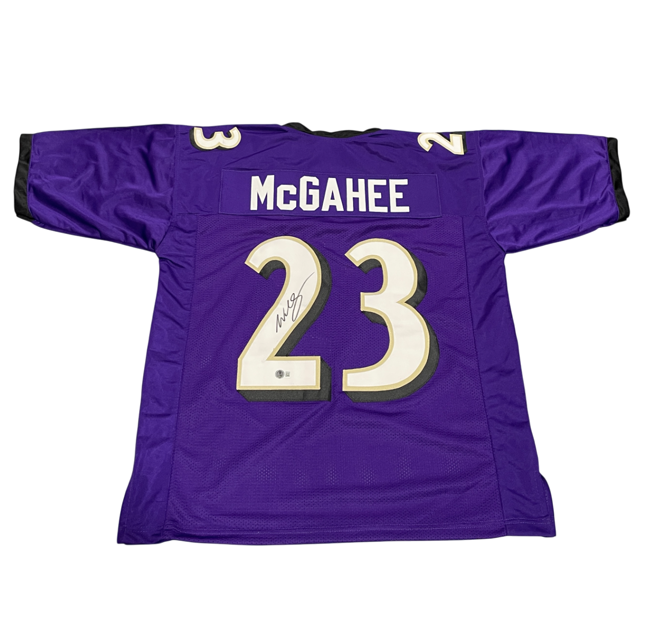 Willis McGahee Signed Baltimore Ravens Custom Jersey Beckett Witness BAS COA0