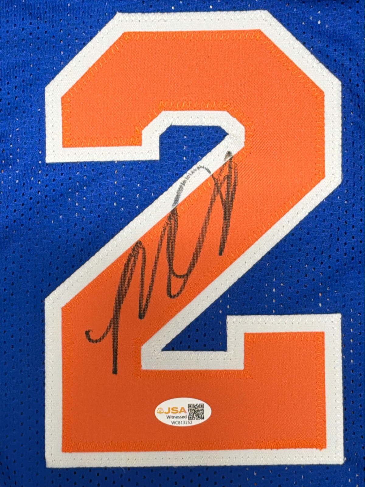 Marcus Camby Signed Autographed New York Knicks Custom Jersey JSA Witness COA1