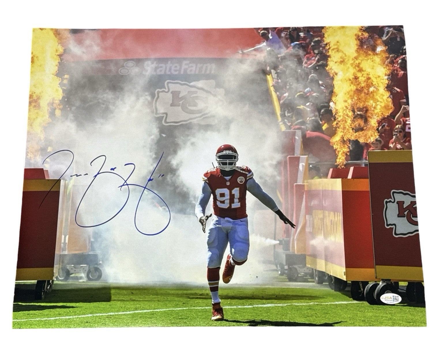 Tamba Hali Signed Autographed Kansas City Chiefs 16x20 Photo JSA Witness COA0