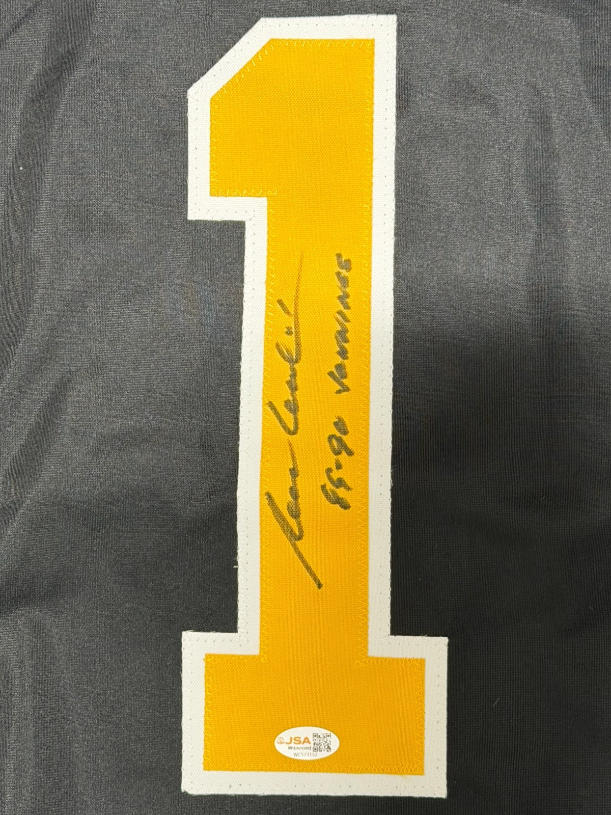 Rejean Lemelin Signed Boston Bruins Custom Jersey w/ 89-90 Jennings JSA Wit COA1