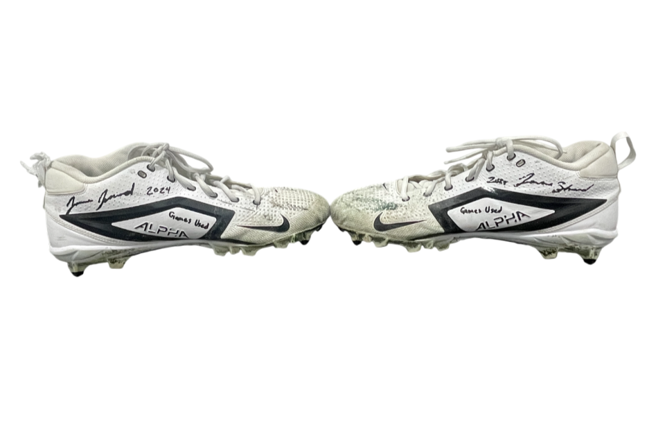 Jamien Sherwood Signed 2024 Game Used Football Cleats (PAIR) Beckett Wit BAS COA0
