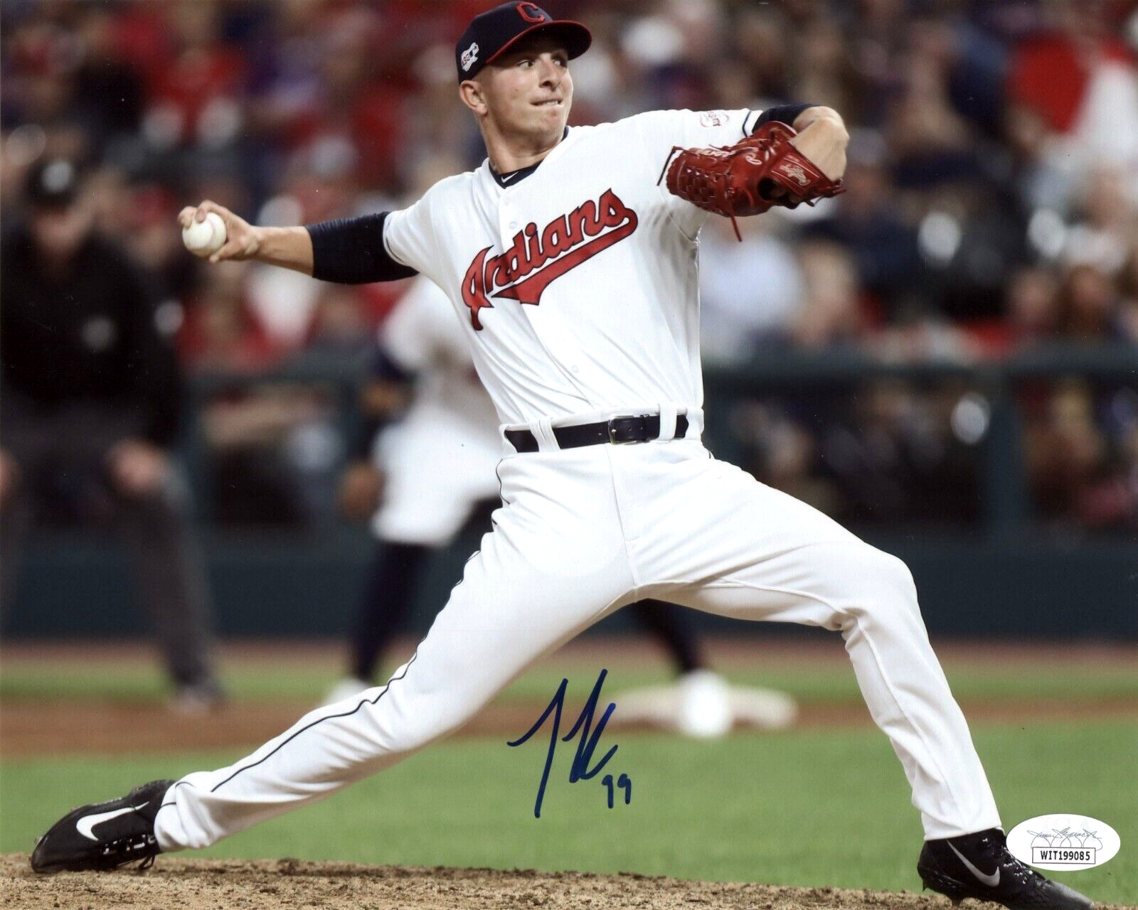 James Karinchak Signed Autographed Cleveland Indians 8x10 Photo JSA COA #10