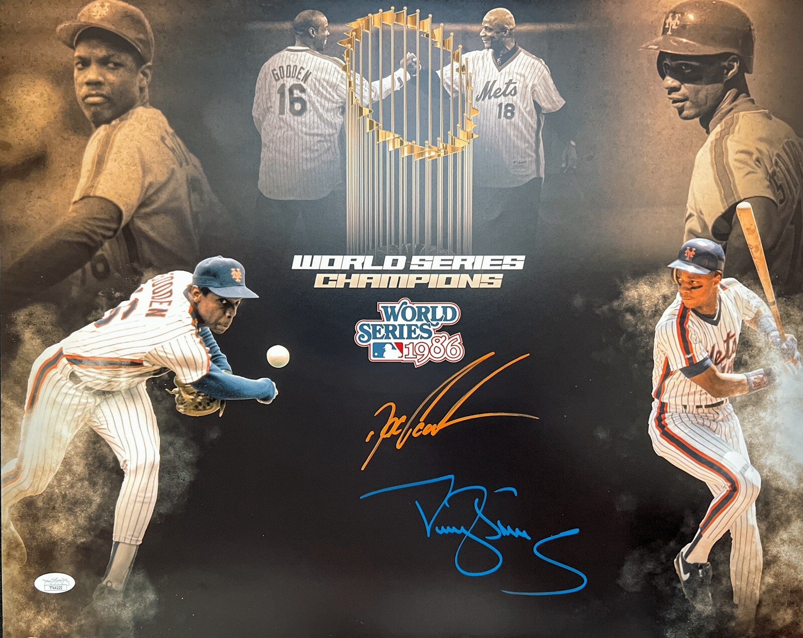 Dwight Doc Gooden & Darryl Strawberry Signed 16x20 Photo Comp JSA COA Mets0