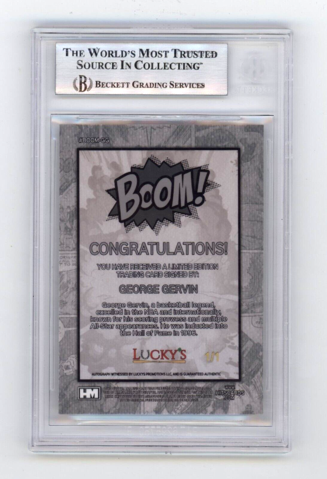 George Gervin 2024 Hits Memorabilia BOOM Super #1/1 Signed BGS BAS Auto Spurs1