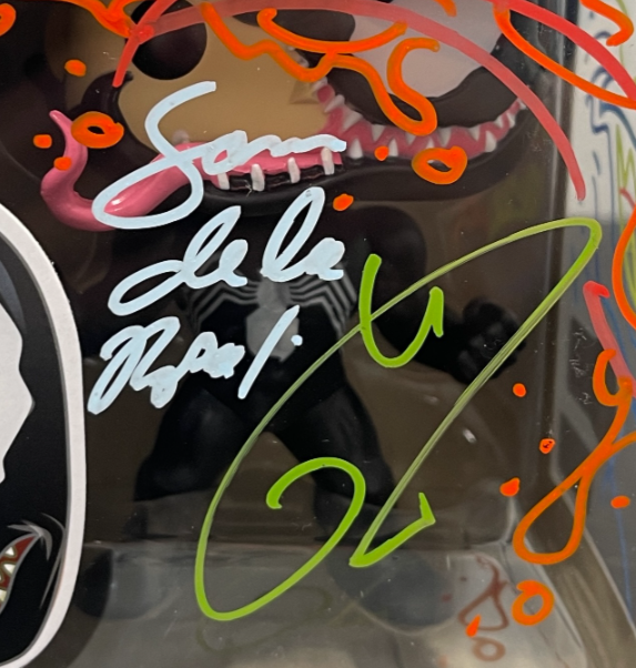 Tom Hardy Signed Venom Funko Pop #363 w/ Sam De La Rosa Sketch BAS & JSA COA B1