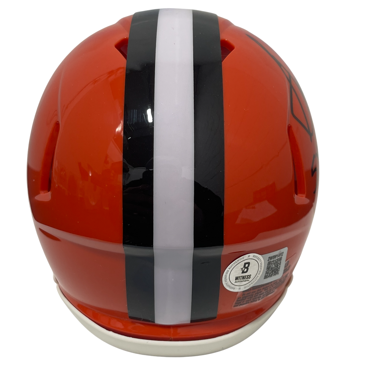 Greg Pruitt Signed Browns TB Mini Helmet w/ 5x Pro Bowl Beckett Witness BAS COA2