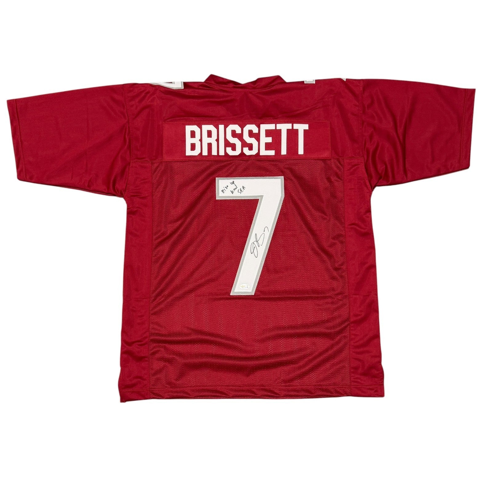 Jacoby Brissett Signed Cardinals Custom Jersey w/ Rise Up Red Sea JSA Wit COA0
