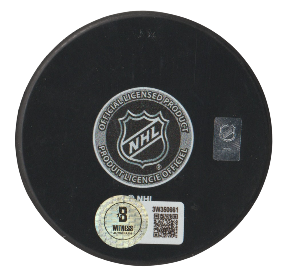 Al Iafrate Signed Capitals 50th Anniversary Puck w 105.2 MPH Beckett Wit BAS COA1