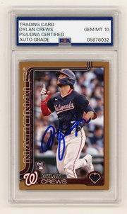 Dylan Crews 2025 Topps Series 1 #74 Gold Signed Rookie RC #1900/2025 PSA 10 Auto0